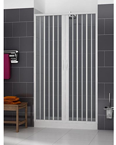 BOX DOCCIA IN PVC A SOFFIETTO BIANCO 1 LATO DUE ANTE CM 160/170XH185