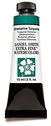 DANIEL SMITH 284600105 Extra Fine Watercolor 15ml Paint Tube, Ultramarine Turquoise, 0.5 Fl Oz (Pack of 1)