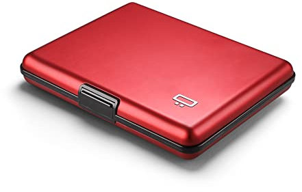 ÖGON -DESIGNS- Portefeuille en Aluminium, Format Carte d'identité, permis de Conduire, Protection RFID Contre la fraude et la démagnétisation, modèle Smart Case BIG Stockholm (Red)