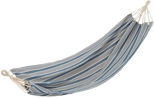 J-Line HÄNGEMATTE Streifen Baumwolle/Polyester BLAU/WEIß