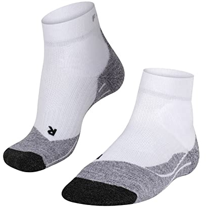 FALKE Women's TE2 Short Tennis Socks, Cotton, Breathable Quick Dry, Quarter Length, Medium Cushion, High Protection, White (White-Mix 2020), 9.5-10.5, 1 Pair