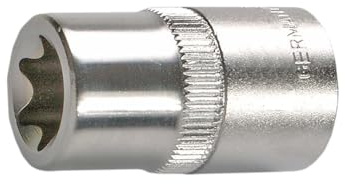 SW-Stahl 05668SB Steckschlüsseleinsatz 1/2 Zoll, E-Profil E24 | Premium Nuss aus Chrom-Vanadium-Stahl, matt verchromt, 38 mm Länge, 12,5 mm Antrieb, E24 Außen-Torx Profil