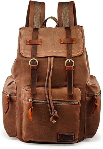 Leather Backpack Brown Pull-UP -Vintage Style “Large”