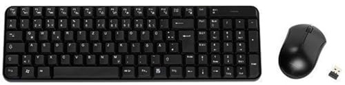 Vivanco 34683 Pack Teclado y Ratón Inalámbrico QWERTY, 2,4gHz, 1200dpi, Zurdos y Diestros