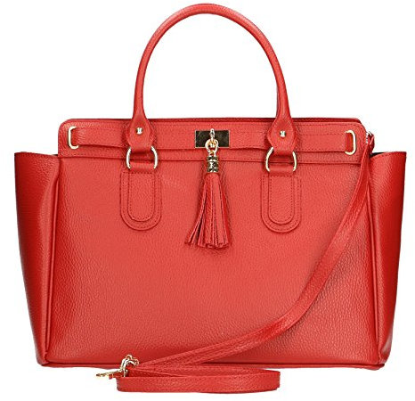 Chicca Borse CTM Borsa a Mano Elegante da Donna con Tracolla Interna, vera pelle made in Italy - 40x27x18 Cm