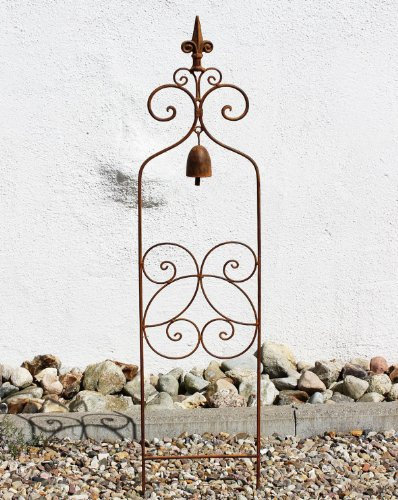 DanDiBo Rankhilfe mit Glocke 120697 Rankgitter aus Metall H-93 cm B-21 cm Kletterhilfe