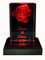 VIP-LASER 3D Glas Kristall Quader XL Rose mit Zwei Wunschnamen + Datum im Hochformat Weihnachten!, Beleuchtung:mit Color Leuchtsockel 5 LED Schwarz
