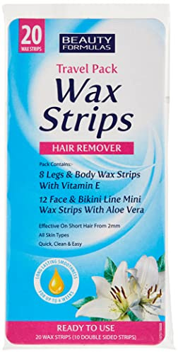 Beauty Formulas Travel Hair Removal Wax Strips 20-Pieces