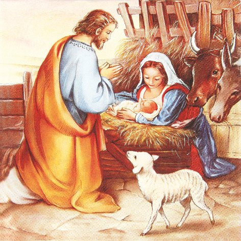 20 Servietten Jesus is Born Geburt Jesu/Weihnachten/Christlich 33x33cm