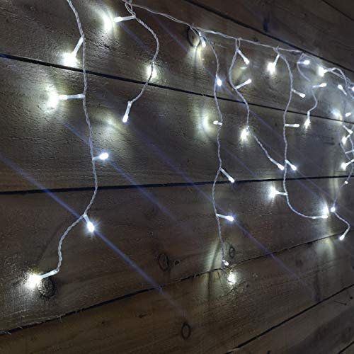 The Christmas Workshop 77540 720 Icicle LED Outdoor Christmas Lights | 17.1 Metres | Bright White Colour | Indoor & Outdoor Fairy Lights | Weddings & Gardens | 8 Functions | Mains Powered