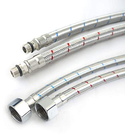 Xcel Home ™ 2 x M12 X1/2 BSP (500 mm) de cuisine/lavabo Mitigeur monobloc pour robinet Flexi tuyaux Tails (Extrémité mâle court) issu de la gamme Code produit : Fpm12–500S (x1) issu de la gamme