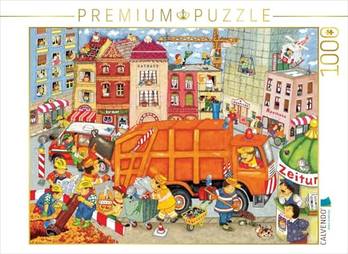 CALVENDO Puzzle Das Müllauto kommt | 1000 Teile Lege-Größe 64 x 48 cm Foto-Puzzle für glückliche Stunden