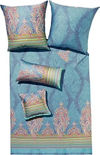 Bassetti Bettwäsche Elba V3 Feinsatin blau Größe 1x 200x200 cm + 2X 80x80 cm