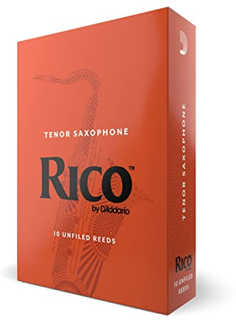 D’Addario Woodwinds - Rico Tenor Sax Reeds - Tenor Saxophone Reeds - Tenor Reeds Crafted for Beginners, Students, Educators - Strength 3.5, 10-Pack