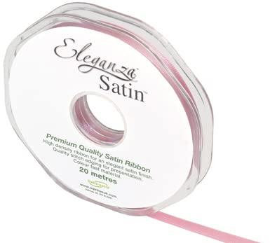 ELEGANZA Double Faced Satin Ribbon 6mm x 20m Classic Pink No.07