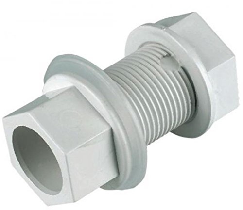 FLOPLAST overflow straight tank connector 21.5mm white