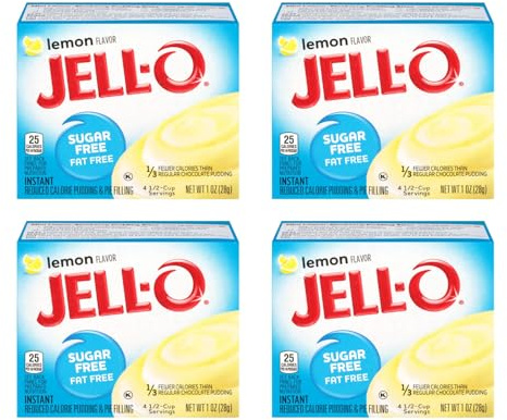 Jell-O Lemon Flavor Sugar-Free Instant Pudding 1 oz box (4-Pack) by Kraft Foods