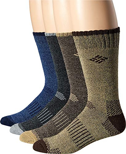 Columbia Moisture Control Cush Crew, Multi Asst, Men 6-12, 4 Pair