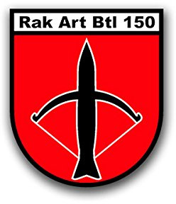 Aufkleber/Sticker RakArtBtl 150 Raketen Artillerie Bataillon Heer 6x7cm A1393
