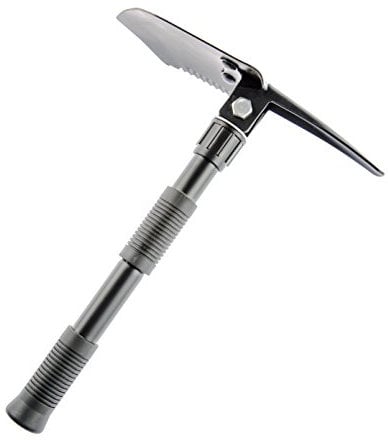 SE 16 3-in-1 Mini Folding Shovel with Pick and Saw - Compact, Heat-Treated Carbon Steel Tool with Carrying Case