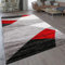 VIMODA Teppich Geometrisches Muster Meliert in Rot Grau Weiß Schwarz Kurzflor Wohnzimmer, Maße:80x250 cm