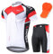 Lixada Herren Radtrikot Set Fahrrad Kurzarm Set Schnelltrocknend Atmungsaktives Shirt + 3D Cushion Shorts Gepolsterte Hose