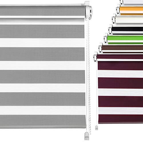 Doppelrollo Stahl 85x150cm Duo-Rollo für Fenster Klemmfix ohne Bohren