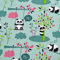 MAGAM-Stoffe Hey Panda Baumwollstoff Kinderstoff ÖKO-TEX Meterware 50cm (Mint)