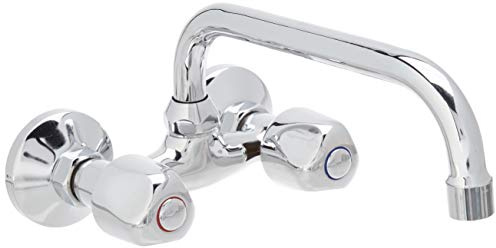 Aqualy 65901 Grifo batería para fregadero cocina 11 cm (Caño horizontal de 22 cm)