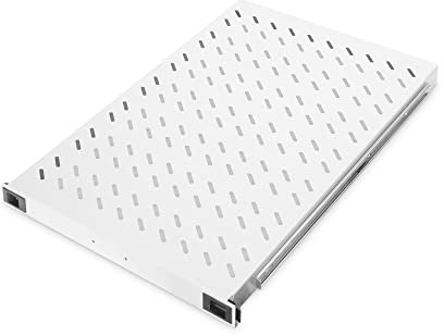 DIGITUS Pull-out shelf - 19-inch - 1U - Front and rear mounting - Load capacity 65 kg - For network and server cabinets - From 1000 mm cabinet depth - Grey