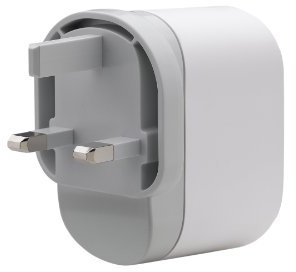 Belkin Dual USB Charger for iPhone and iPod - UK 3-pin - with 2 cables 1.2m long (1x Mini-USB to USB, 1x iPod/iPhone to USB)