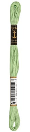 Anchor Sticktwist 4635000-00240 blassgrün Stickgarn, 100 % Baumwolle