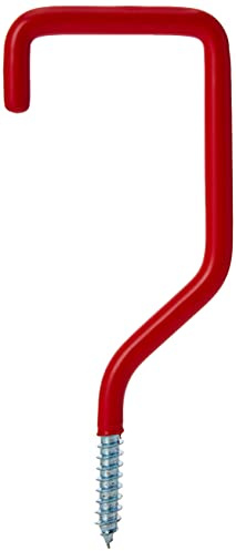 Merriway® BH00900 (4 Pcs) Utility Storage Shed Garage Hook Red Plastic Coated - Pack of 4 Pieces