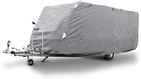 ECD Germany Telo per Roulotte M 520 x 225 x 220 cm - Impermeabile - Traspirante - Telone Antipolvere per Camper Copertura Totale Protezione UV Antipioggia Rimorchio Auto Copriauto per Caravan Grigio