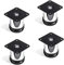 Set de 4 x SO-TECH® Pied de meuble Jim Ajustable Chromé Ø 50 mm Hauteur 60 mm Capacité de levage très haute grâce à