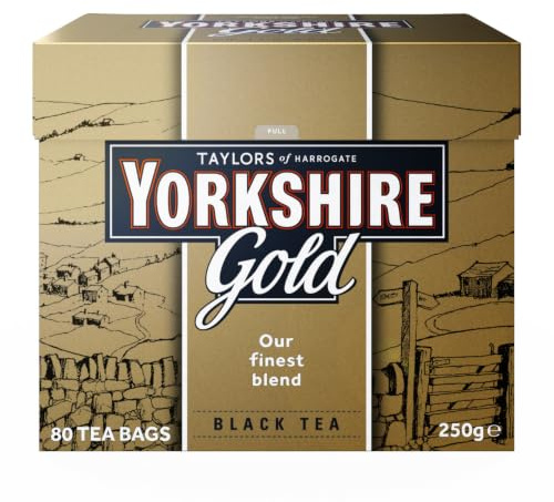 Yorkshire Gold Tea, 80 Tea Bags | Premium Blend, Rich, Smooth, and Satisfying, Classic British Breakfast Blend | Caffeinated | Enjoy Hot or Iced