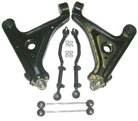 2X Querlenker VORNE UNTEN LINKS UND RECHTS MIT BUCHSEN UND TRAGGELENK +2X SPURSTANGEN KOMPLETT MIT KÖPFEN +2X KOPPELSTANGEN,