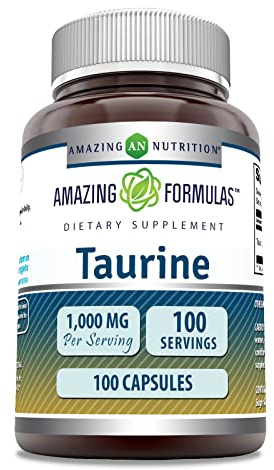 Amazing Formulas Taurine Amino Acid Supplement | 1000 Mg per Serving | 100 Capsules | Non-GMO | Gluten-Free | Made in USA