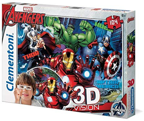 Clementoni 20606.3-3 D Vision Puzzle - Avengers Assemble