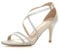 WOMENS LADIES MID HIGH HEEL STRAPPY CROSSOVER WEDDING SANDALS SHOES SIZE 8 41, Silver Glitter, 8 UK