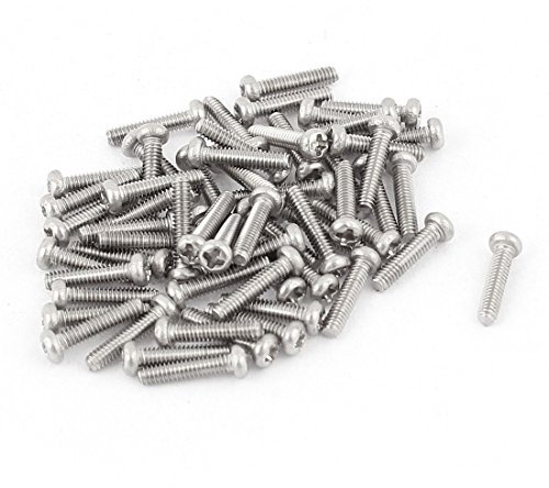 sourcing map M2 x 9 mm acier inoxydable 304 vis tête ronde cruciforme Phillips vis 60pcs
