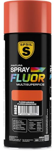 Spray peinture couleur orange fluo 200 ml. 8692