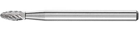 PFERD HM-Frässtift, Flammenform B, Zahnung 3 PLUS, Frässtift-ø 3mm, Schaft-ø 3mm, Länge 37mm, 21202533 – für universelle Anwendungen auf den wichtigsten industriell verwendeten Werkstoffen