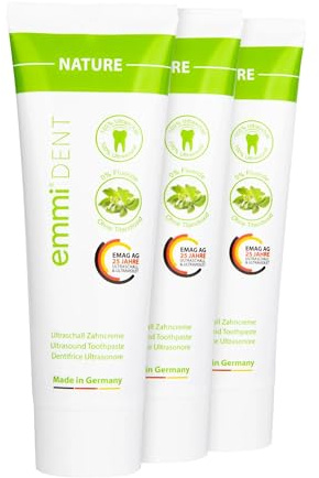 Emmi-dent Ultrasonic Toothpaste with Nano-Bubbles (Nature Extra Mild with no Fluoride, 3 Pack)