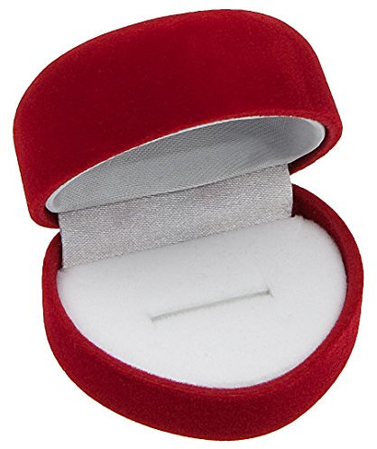 EYS JEWELRY Herz Schmuck-Etui für Ring 50 x 40 x 35 mm Samt rot Ring-Box Schachtel Schatulle Geschenk-Verpackung