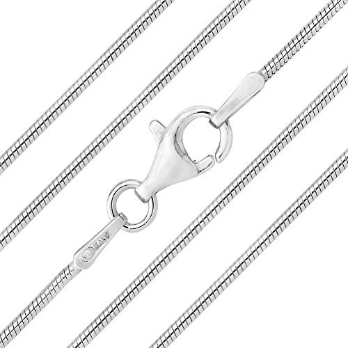 The Chain Company - Sterling Silver 20 Inch 1mm Thick Italian Snake Chain Necklace (20)