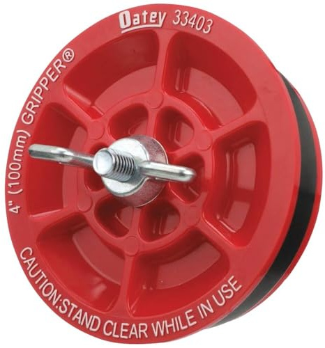 Oatey 33403 Plastic Plug (with Galvanized screw and wing nut), 4-Inch, Red