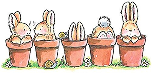Penny Black Mounted Rubber Stamp 2.5-inch x 5-inch, Bunny Friends