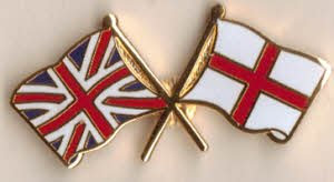 Union Jack & England Flags Friendship Courtesy enamel Lapel Pin Badge T881
