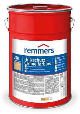 Remmers Holzschutz-Creme farblos, 20 Liter, tropffreier Premium Holzschutzgrund für Nadelhölzer, Gleichmäßiges & langlebiges Anstrichergebnis